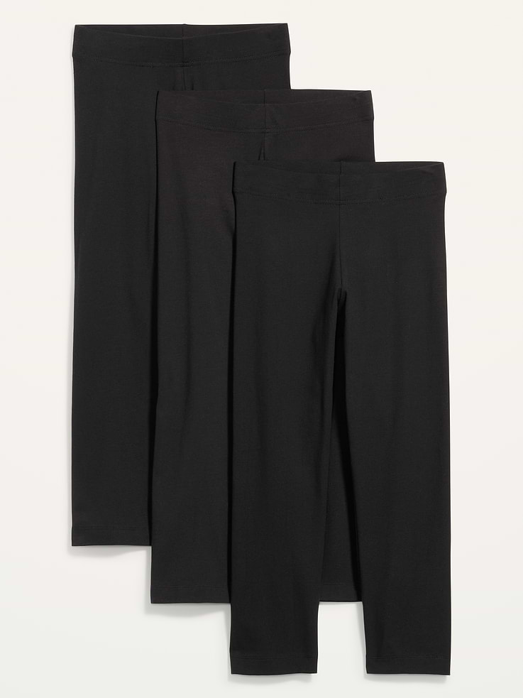Image number 1 showing, High-Waisted Fashion Layering Cropped Leggings 3-Pack