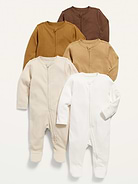 Image number 1 showing, Unisex 2-Way-Zip Sleep & Play Footed One-Piece 5-Pack for Baby