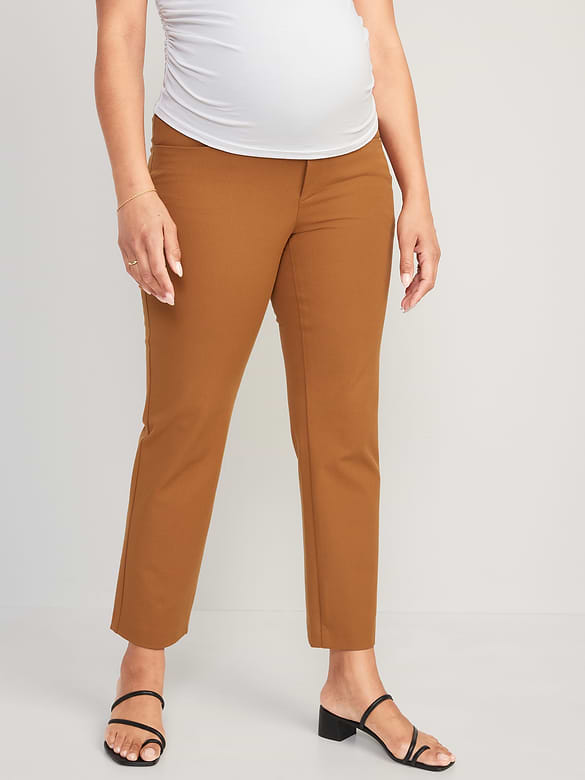 Maternity Full-Panel Pixie Straight Ankle Pants