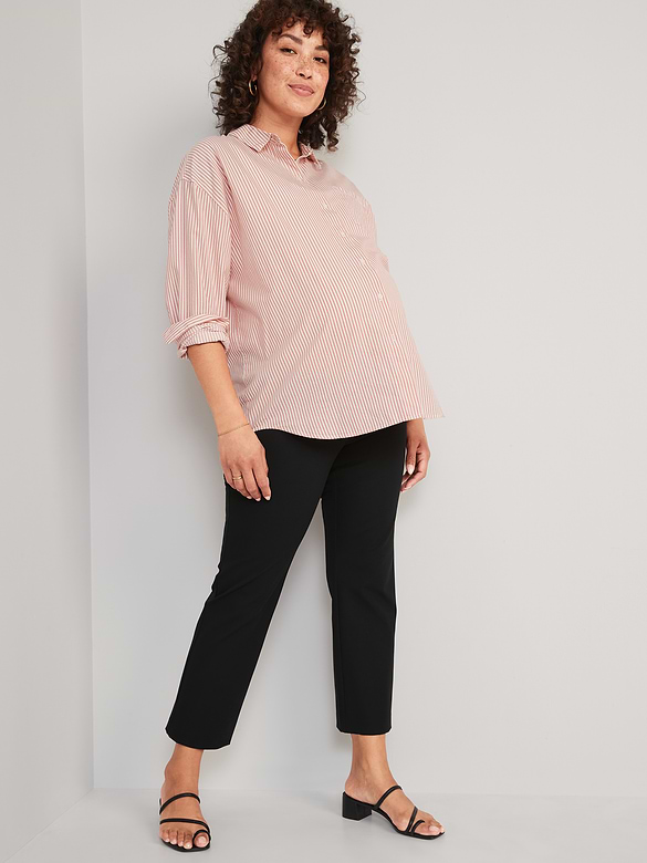 Maternity Side-Panel Pixie Straight Ankle Pants