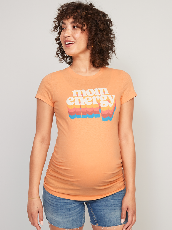 Maternity Graphic Side-Shirred T-Shirt