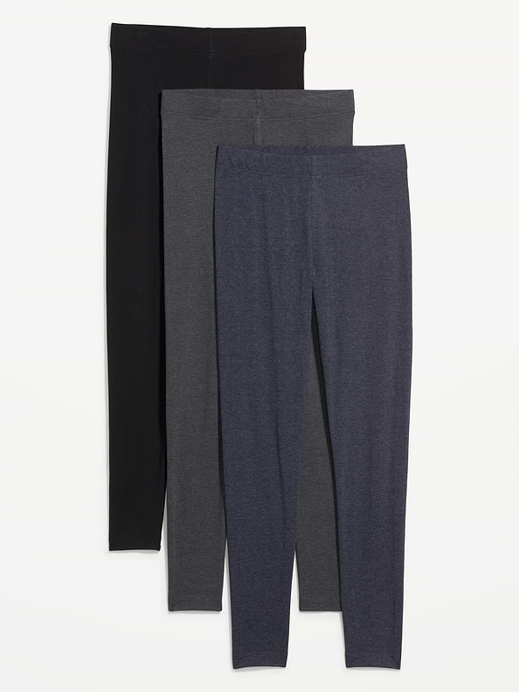 High-Waisted Fashion Layering Leggings 3-Pack