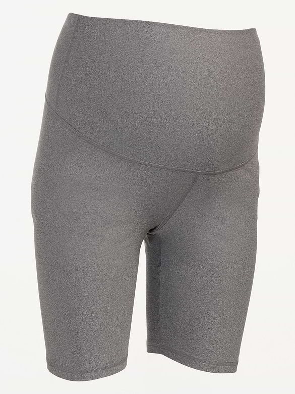 Maternity Full-Panel PowerSoft Biker Shorts -- 8-inch inseam