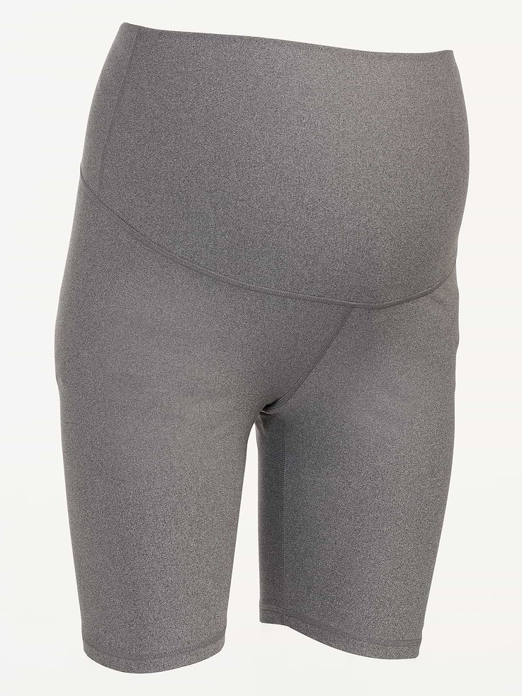Image number 4 showing, Maternity Full-Panel PowerSoft Biker Shorts -- 8-inch inseam