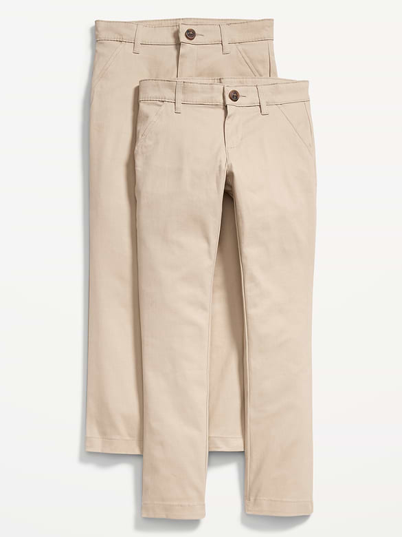 School Uniform Skinny Chino Pants 2-Pack for Girls