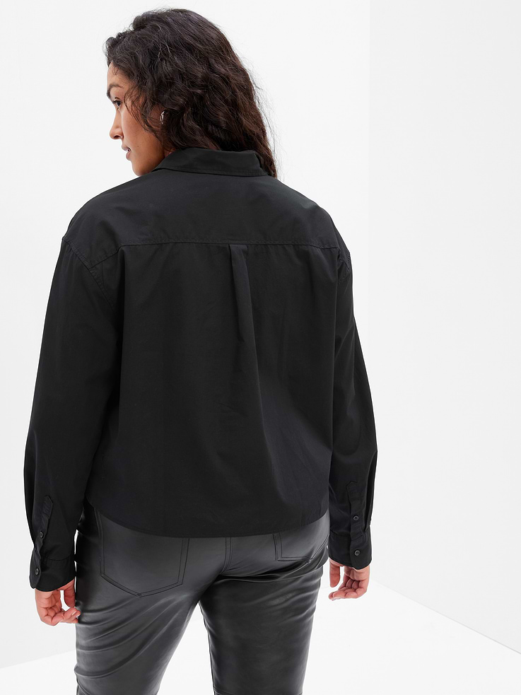 Image number 5 showing, Organic Cotton Poplin Crop Shirt