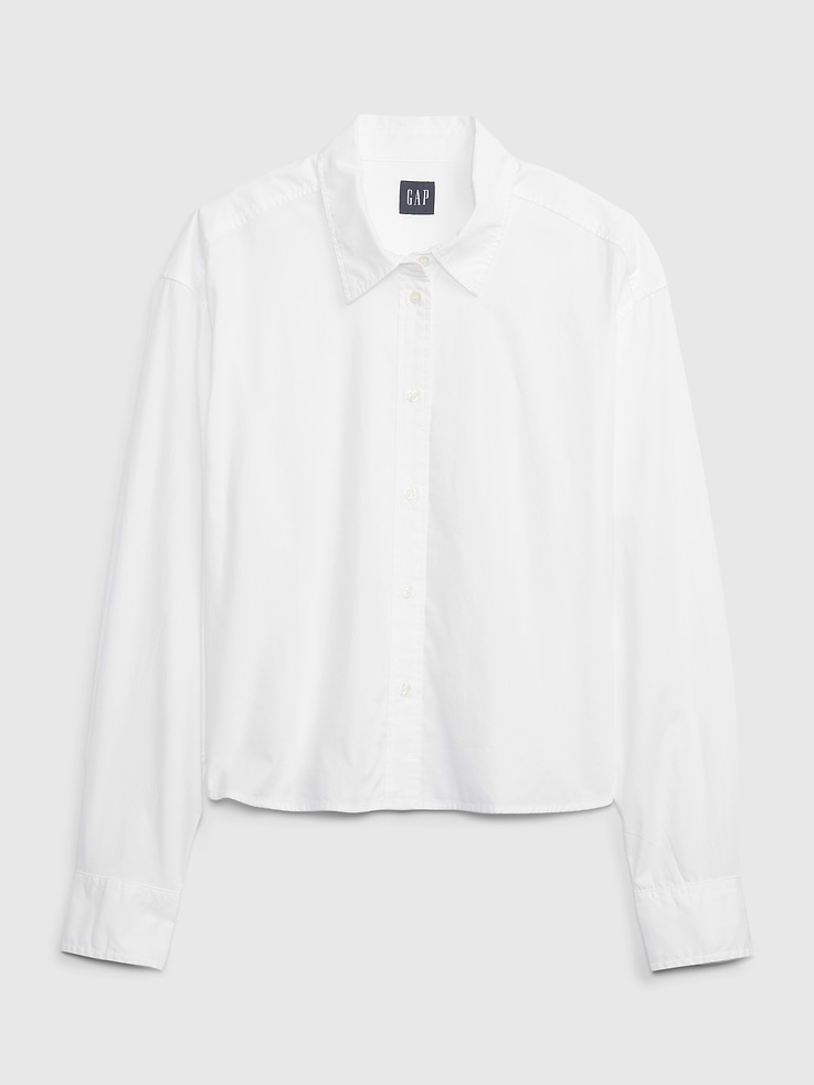 Image number 6 showing, Organic Cotton Poplin Crop Shirt