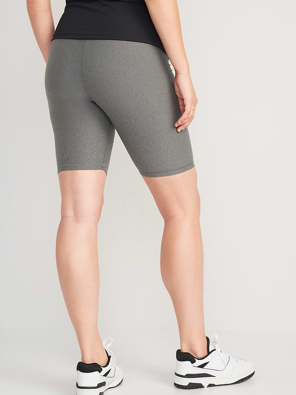 Maternity Full-Panel PowerSoft Biker Shorts -- 8-inch inseam