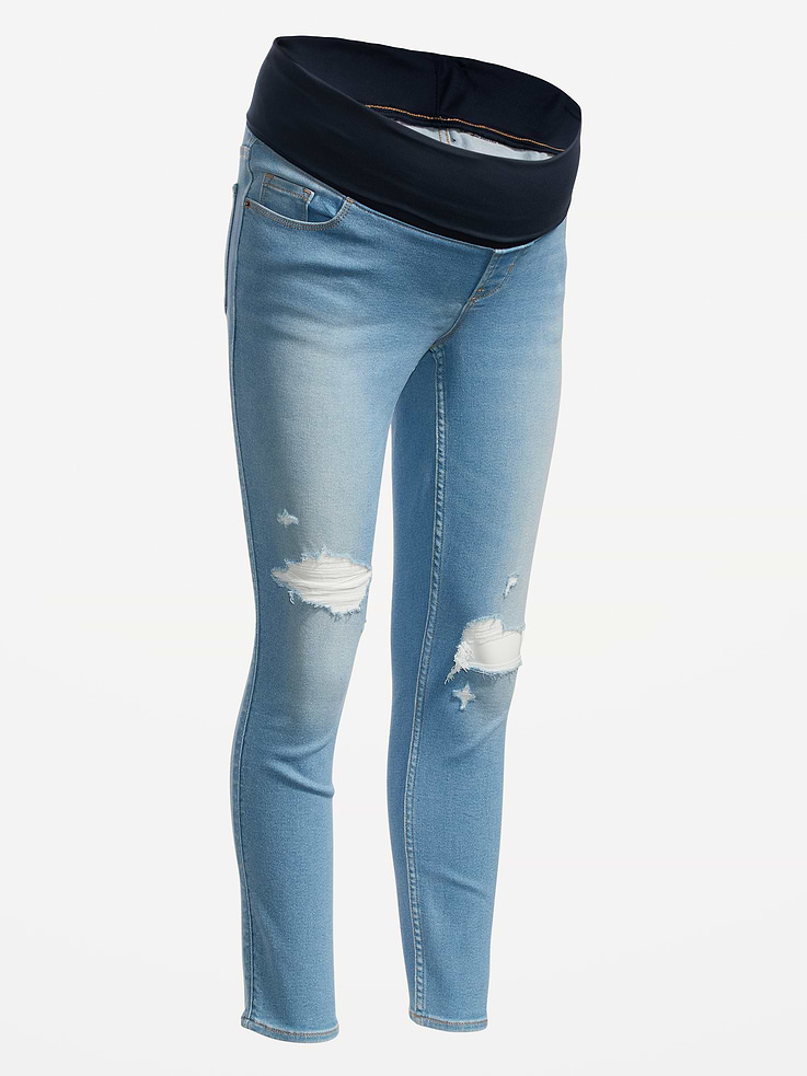 Image number 5 showing, Maternity Rollover-Panel Skinny 360° Stretch Jeans