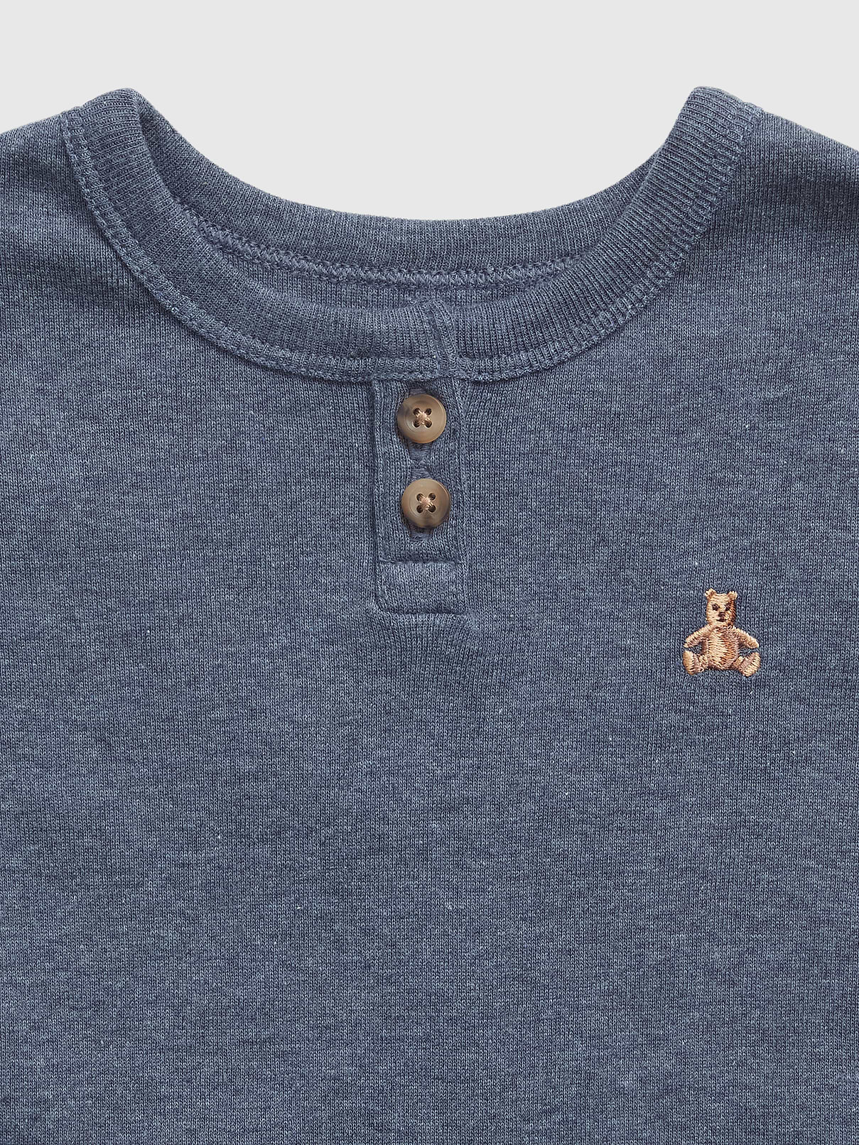 Image 2 of 2, Baby & Toddler Organic Cotton Heather Henley PJ Set