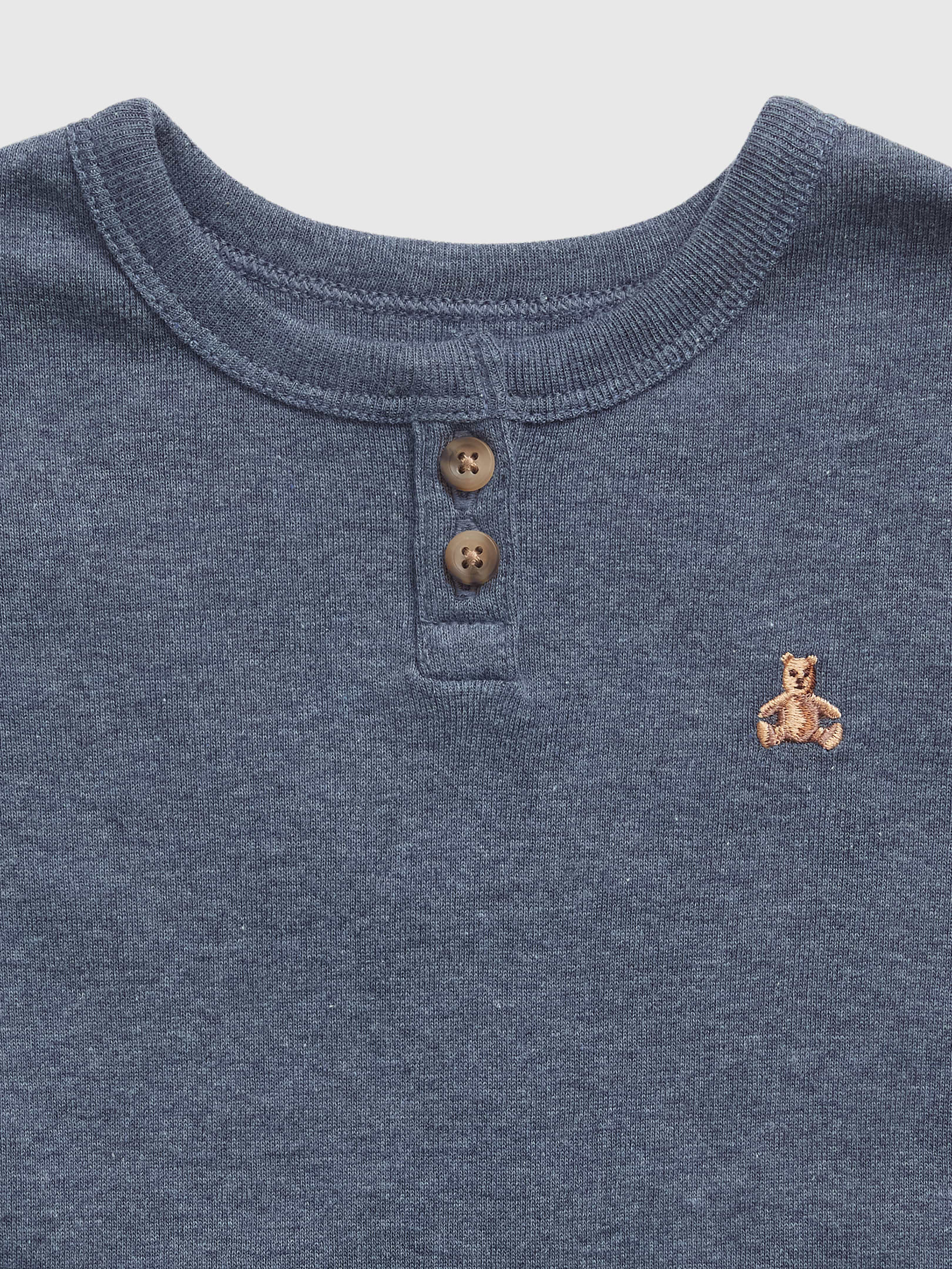 Image 2 of 2, Baby & Toddler Organic Cotton Heather Henley PJ Set