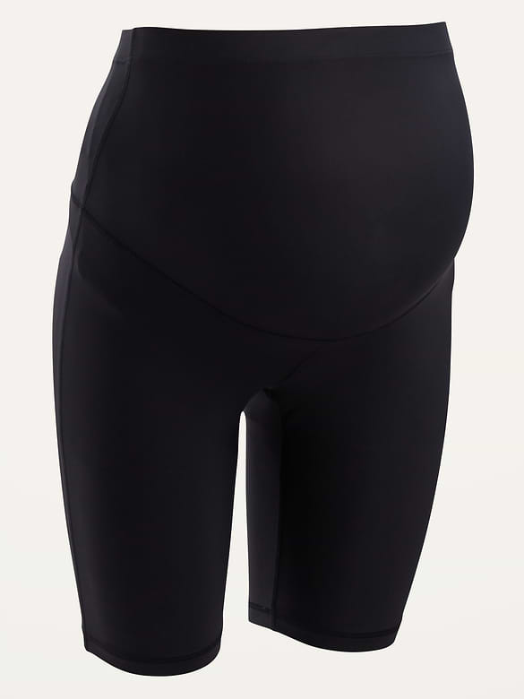 Maternity Full-Panel PowerSoft Biker Shorts -- 8-inch inseam