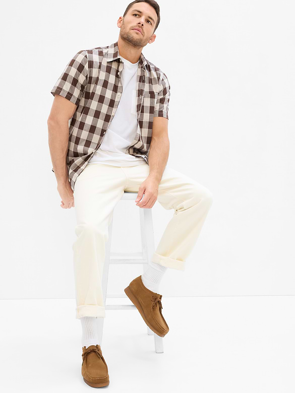 Stretch Poplin Shirt in Slim Fit