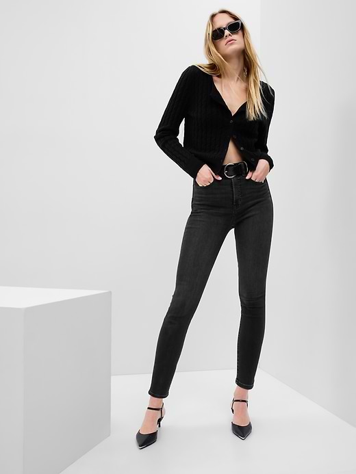 Sky High Rise True Skinny Jeans - Washed black by Gap