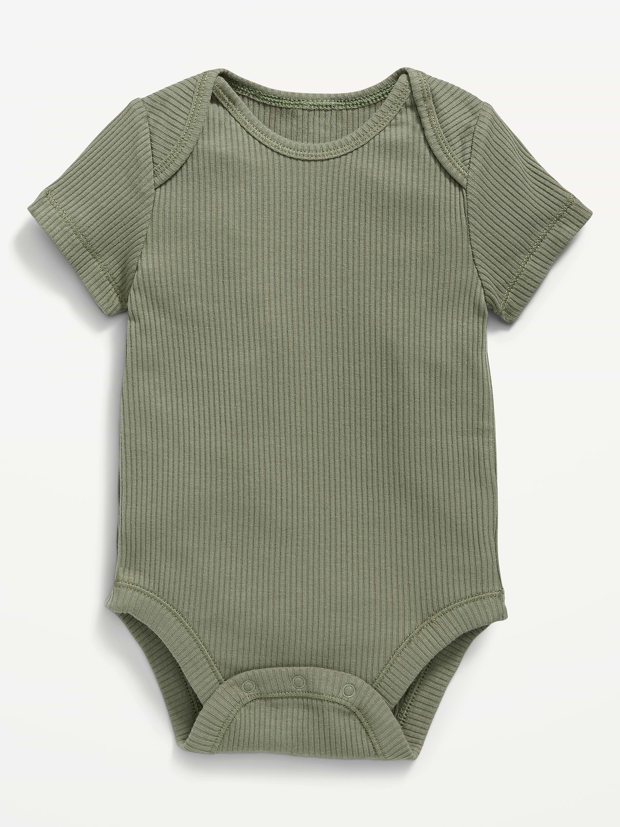 L'image numéro 1 présente Cache-couche à manches courtes en tricot côtelé unisexe pour Bébé