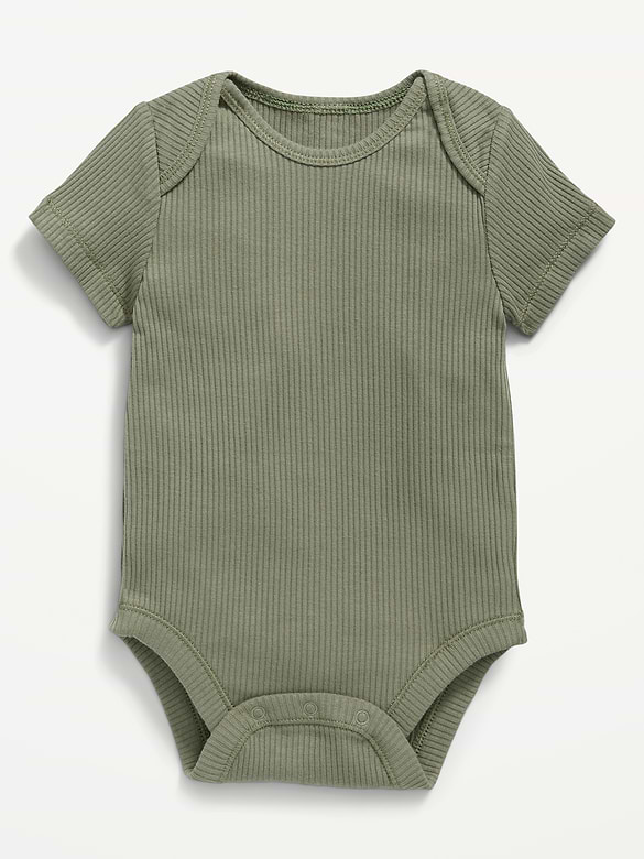 Cache-couche à manches courtes en tricot côtelé unisexe pour Bébé