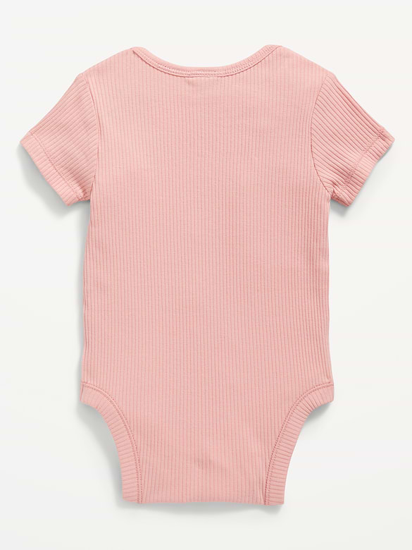 Cache-couche à manches courtes en tricot côtelé unisexe pour Bébé