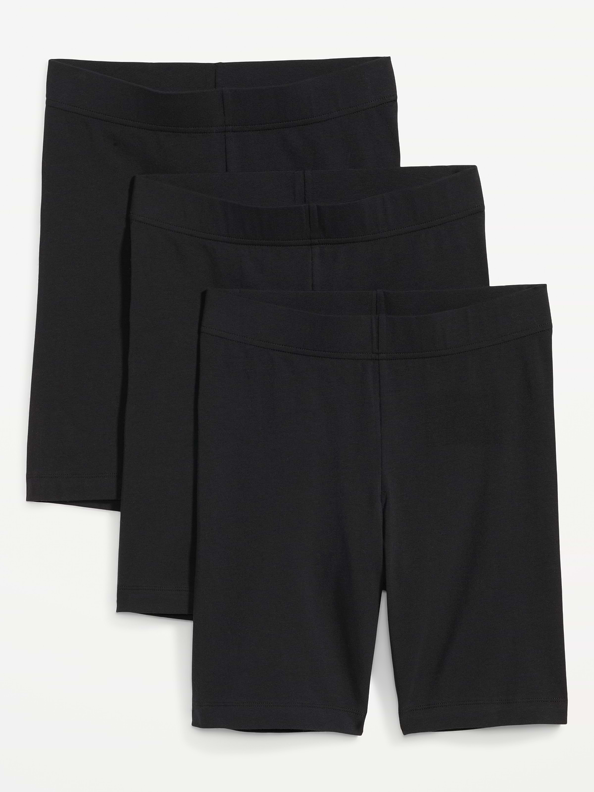 High-Waisted Cotton Biker Shorts 3-Pack -- 8-inch inseam