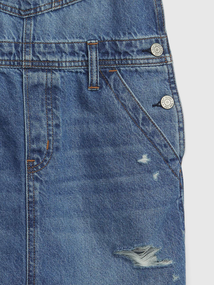 Image number 4 showing, Kids Denim Pinafore Dress