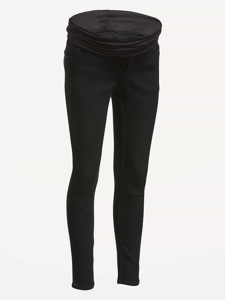 Image number 5 showing, Maternity Rollover-Panel 360° Stretch Super-Skinny Jeans