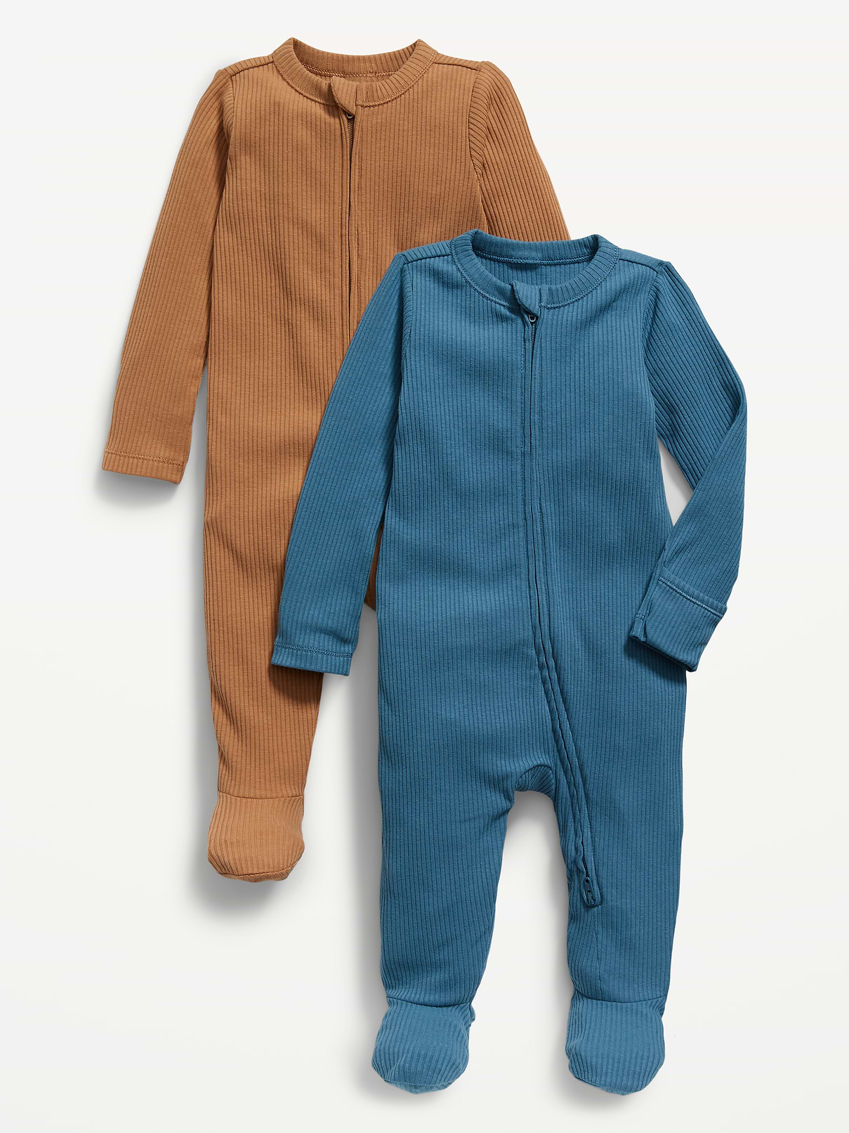 Image number 1 showing, Sleep & Play 2-Way-Zip Footed One-Piece 2-Pack for Baby