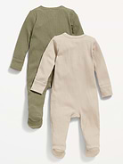Image number 2 showing, Sleep & Play 2-Way-Zip Footed One-Piece 2-Pack for Baby