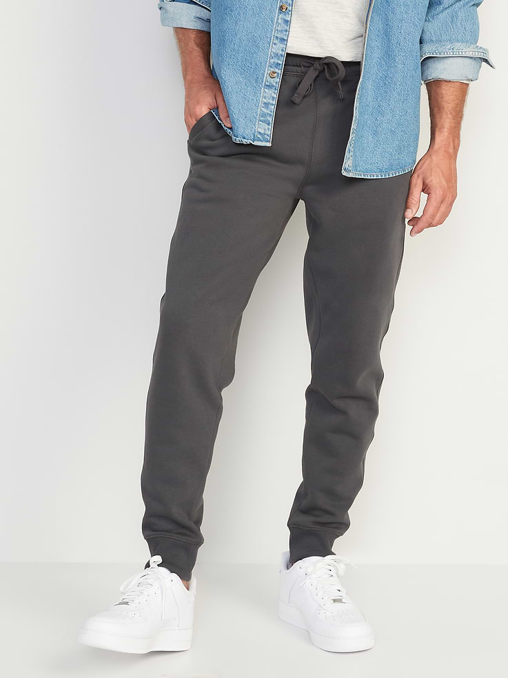 Image 1 of 2, elastic-drawstring waistband, faux fly, on-seam pockets, patch pocket at back right, rib-knit cuffs, Product #407510