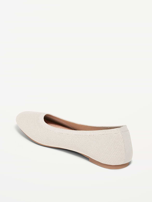 Knit Almond-Toe Ballet Flats