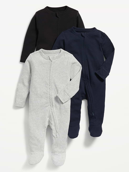 Unisex Unisex 3-Pack Sleep & Play 2-Way-Zip Footed One-Piece for Baby on clearance at Old Navy — 71% off