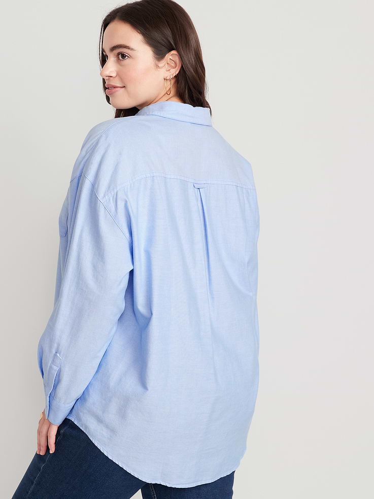 Image number 5 showing, Oversized Button-Down Boyfriend Shirt
