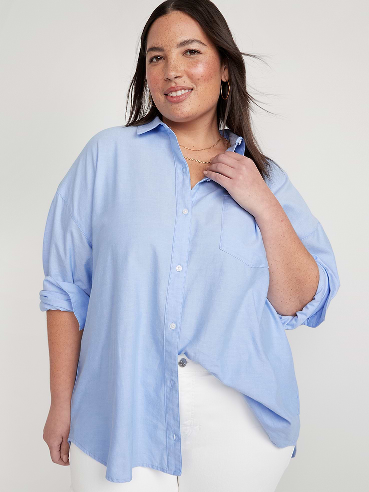 Image number 6 showing, Oversized Button-Down Boyfriend Shirt