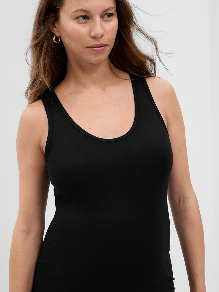 Image 5 of 6, Maternity Split-Hem Modal Maxi Dress