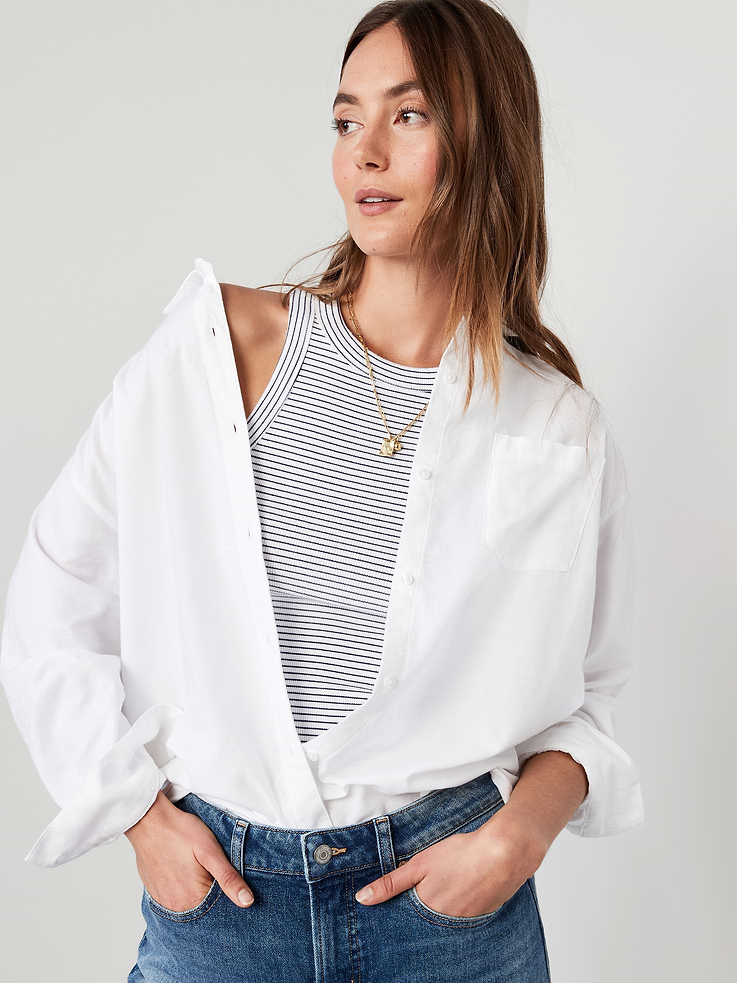 Image number 3 showing, Oversized Button-Down Boyfriend Shirt