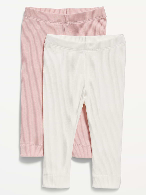 Unisex Rib-Knit U-Shape Leggings 2-Pack for Baby