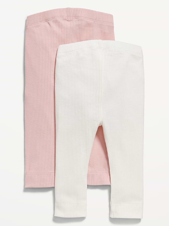 Unisex Rib-Knit U-Shape Leggings 2-Pack for Baby