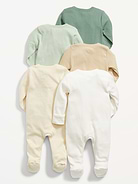 Image number 2 showing, Unisex 2-Way-Zip Footie Sleep & Play One-Piece 5-Pack for Baby