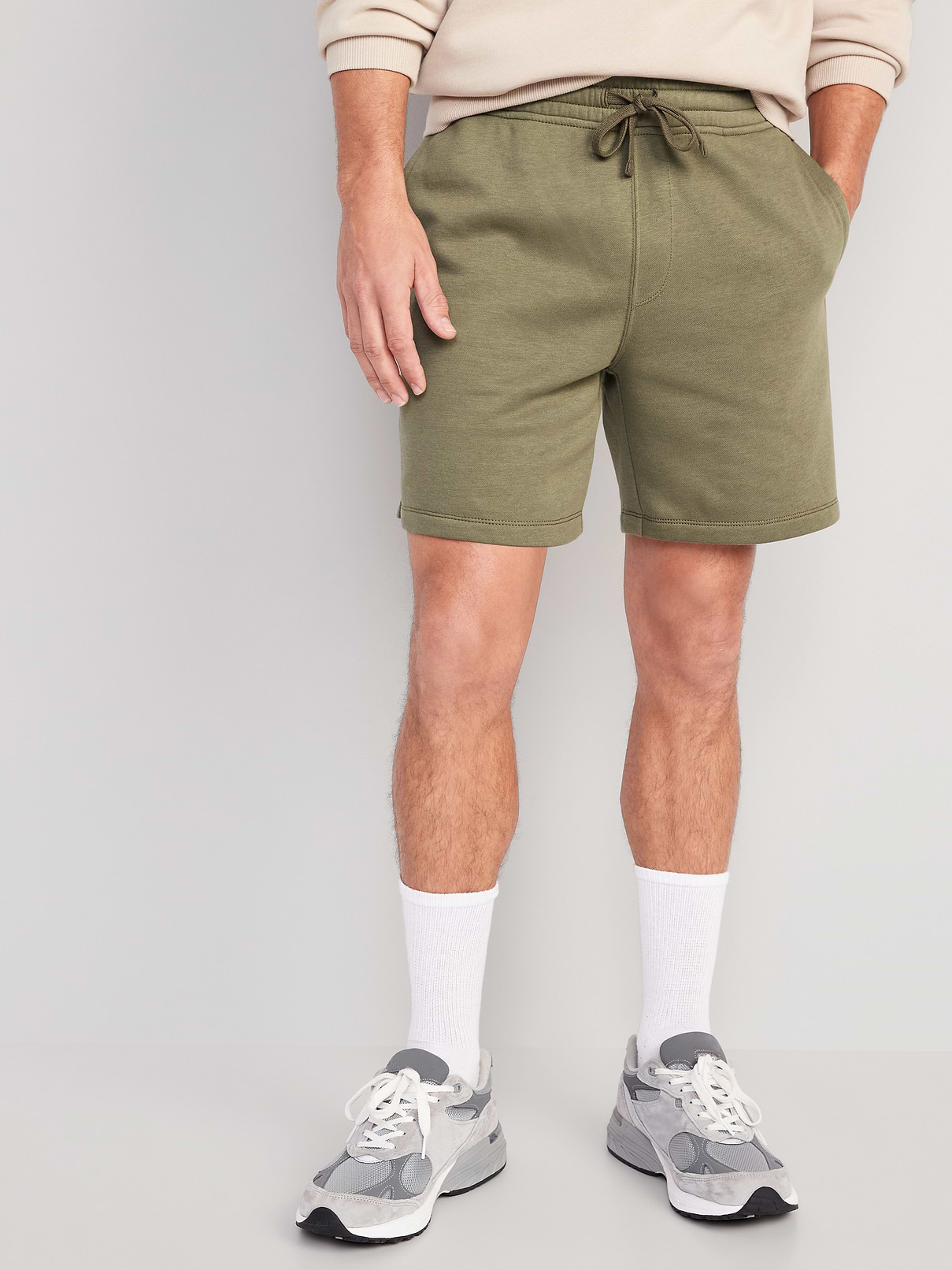 Image number 1 showing, Garment-Washed Fleece Sweat Shorts -- 7-inch inseam