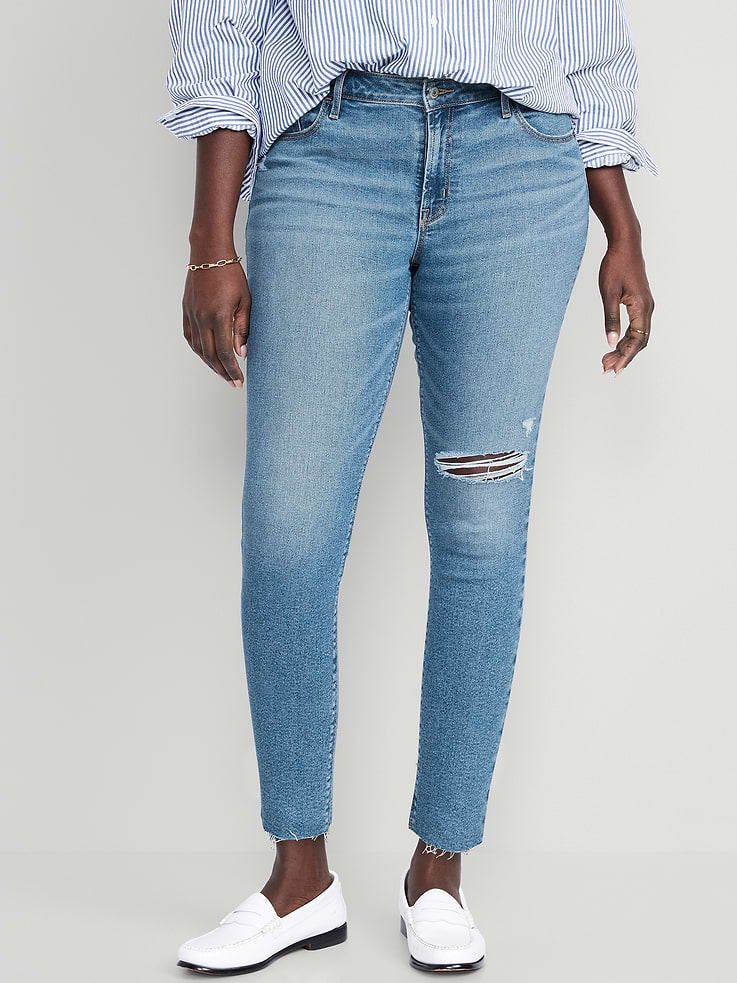 Image number 5 showing, Mid-Rise Rockstar Super-Skinny Ankle Jeans
