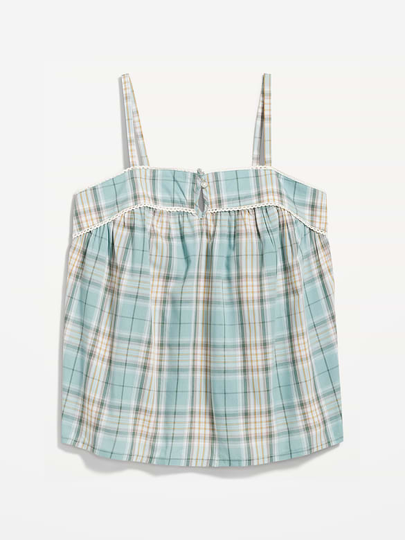 Striped Smocked Pajama Cami Swing Top