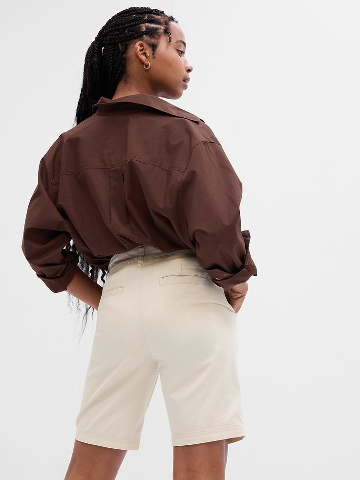 Image number 2 showing, 9" Mid Rise Twill Bermuda Shorts