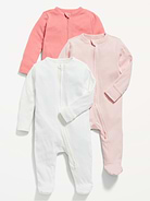 Image number 1 showing, Unisex 3-Pack Sleep & Play 2-Way-Zip Footed One-Piece for Baby