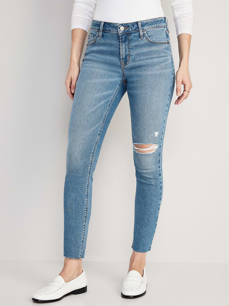 Image number 1 showing, Mid-Rise Rockstar Super-Skinny Ankle Jeans