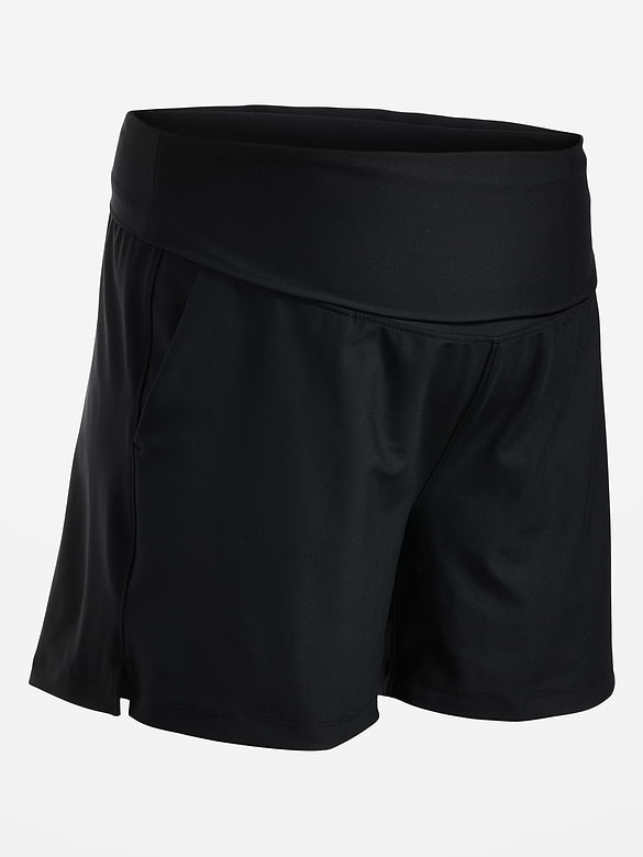 Maternity Rollover-Waist PowerSoft Shorts -- 5-inch inseam