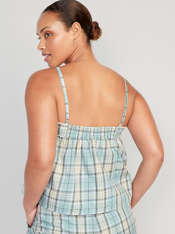 Striped Smocked Pajama Cami Swing Top