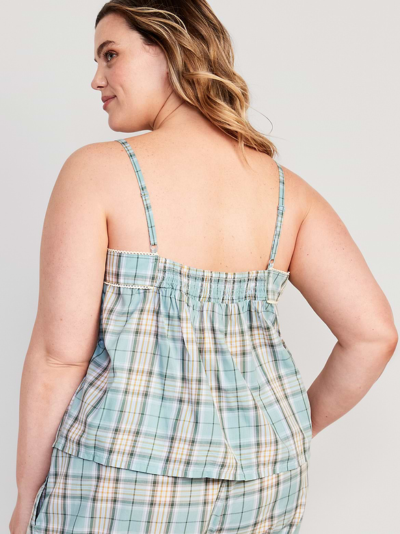 Striped Smocked Pajama Cami Swing Top