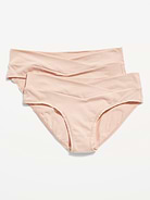 L'image numéro 1 présente Culotte bikini taille basse de maternité (paquet de 2)