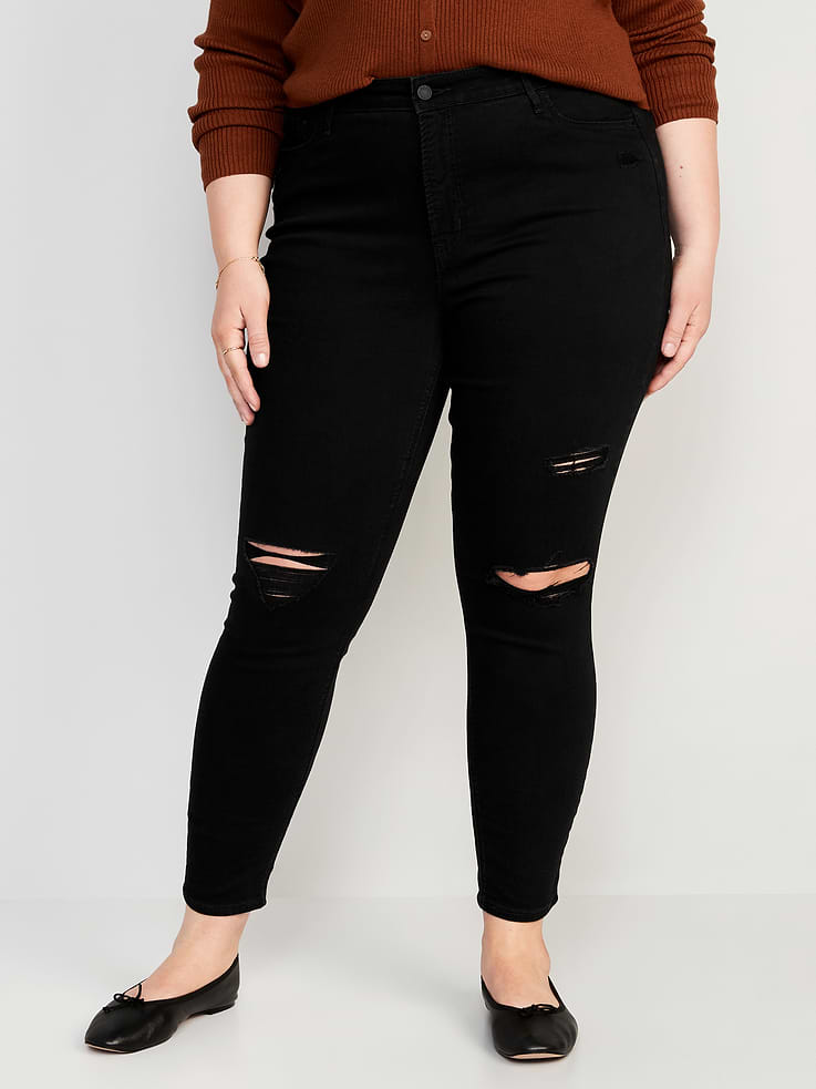 Image number 8 showing, High-Waisted Rockstar Super-Skinny Jeans