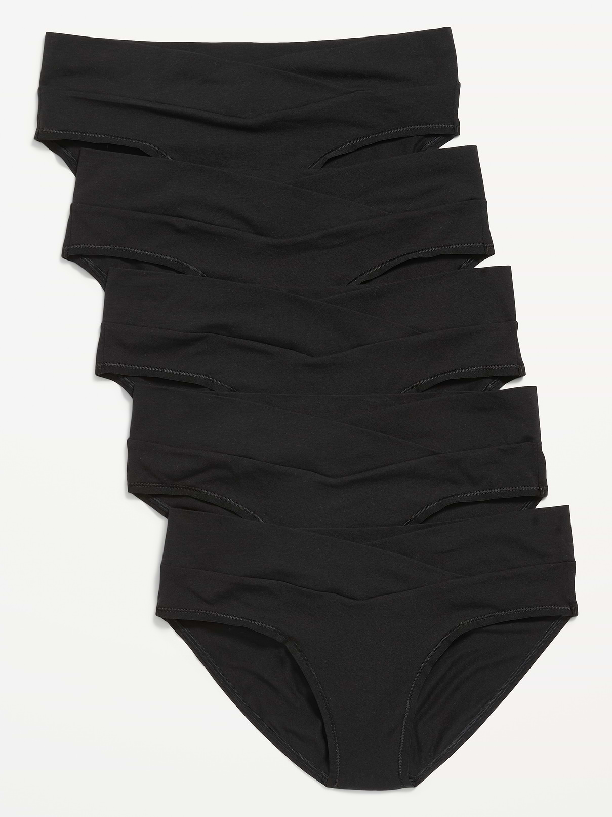 L'image numéro 1 présente Culotte bikini taille basse de Maternité en tricot doux (paquet de 5)