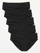 L'image numéro 1 présente Culotte bikini taille basse de Maternité en tricot doux (paquet de 5)