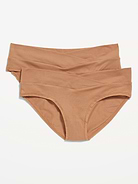 Image 1 of 1, pack includes 2 pairs of solid bikini underwear, elasticized cross-front waistband, elasticized leg openings, Product #578933